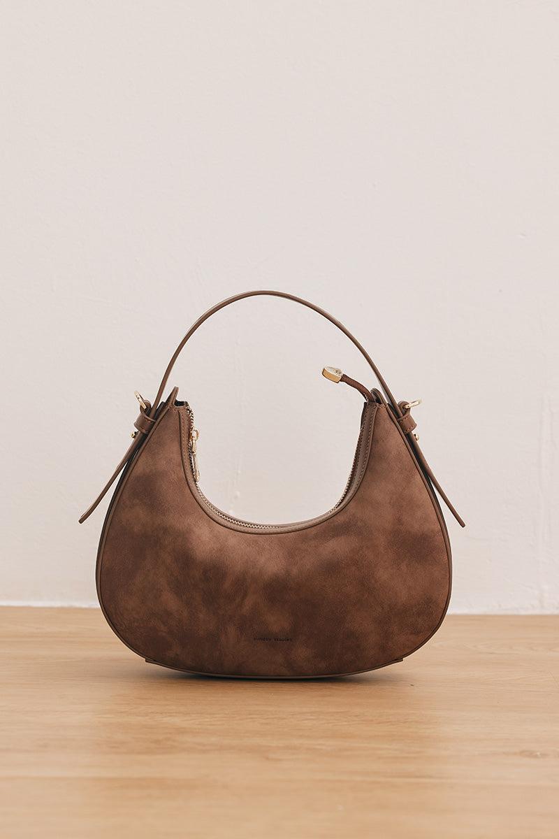Reunion Tuan Crescent Bag in Chocolate Brown