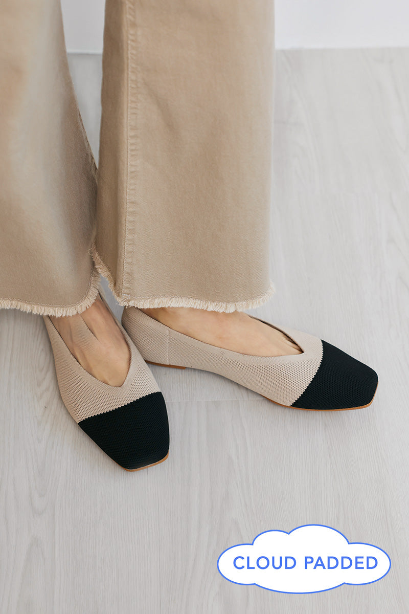 Coco Cloud Flyknit Flats in Nude