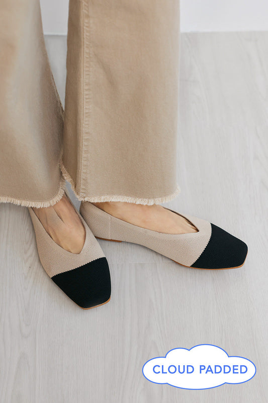 Coco Cloud Flyknit Flats in Nude