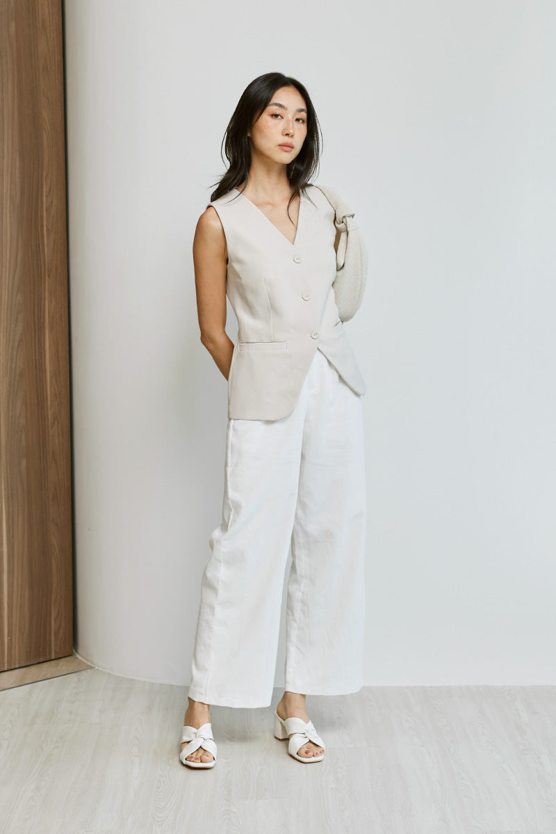 Kessie Knotted Block Heels in Cream