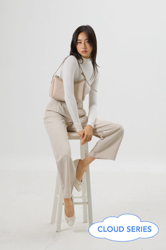 Megumi Ballet Cloud Flats in Cream
