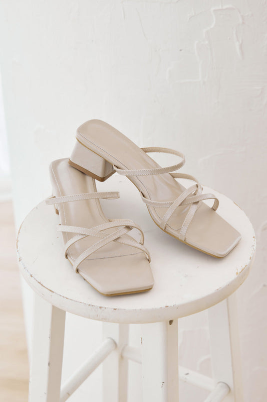 Roisin Strappy Block Heels in Taupe