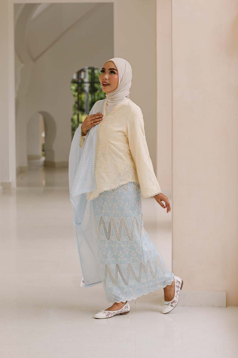 Roux Embroidered Flats in Cream