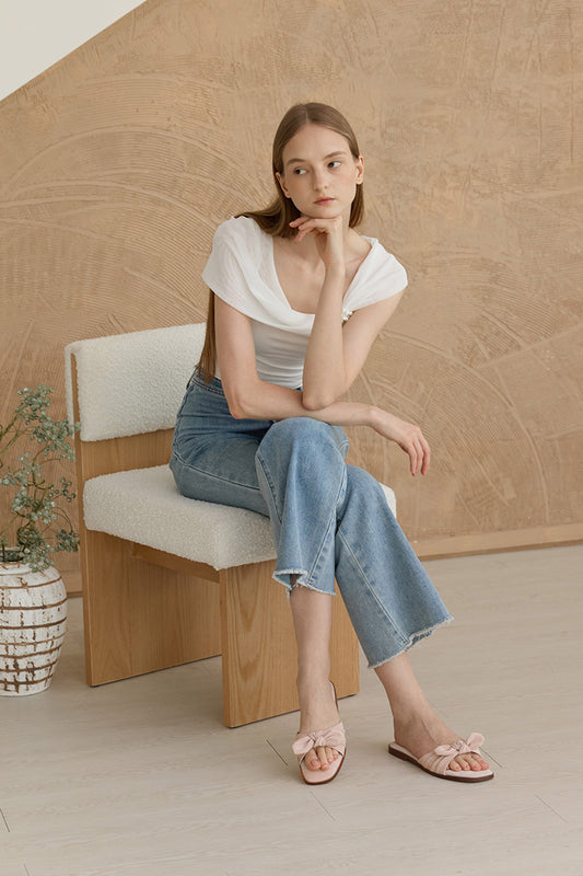 Soren Bow Sliders in Blush