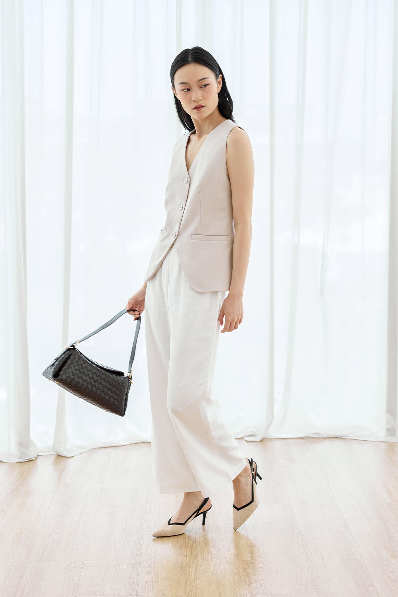 Valentina Flyknit Slingback Heels in Nude Contrast