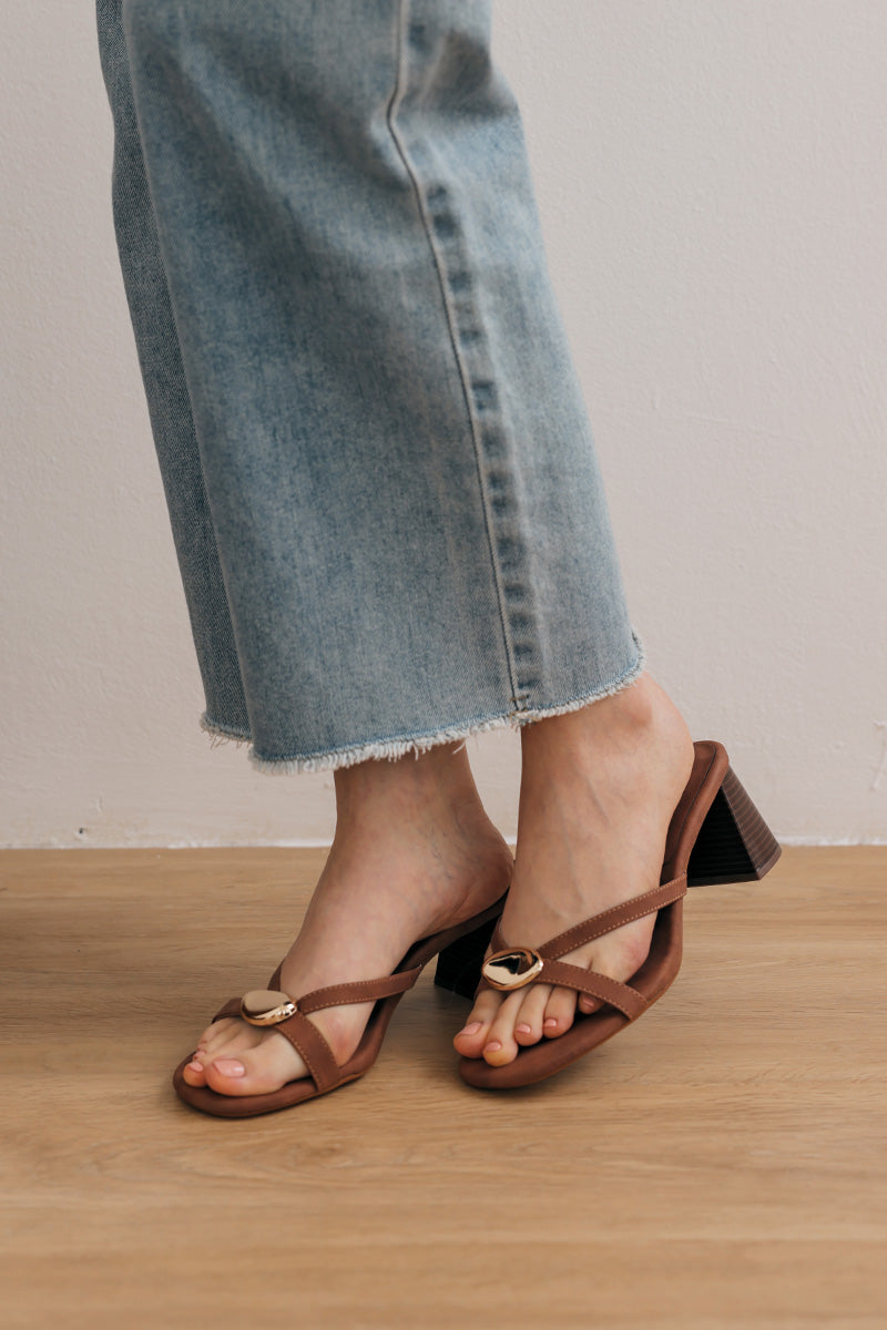 Zora Block Heels in Espresso Suede