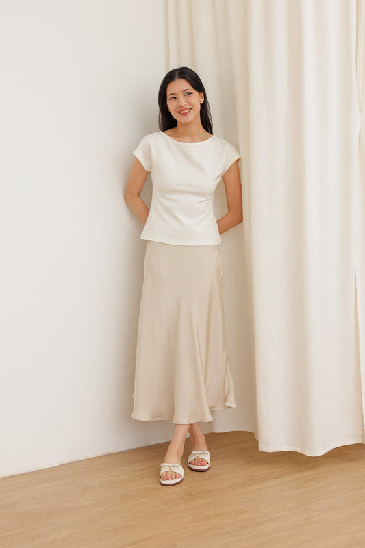 Claire Charmé Cloud Sliders in Cream Waterproof Satin