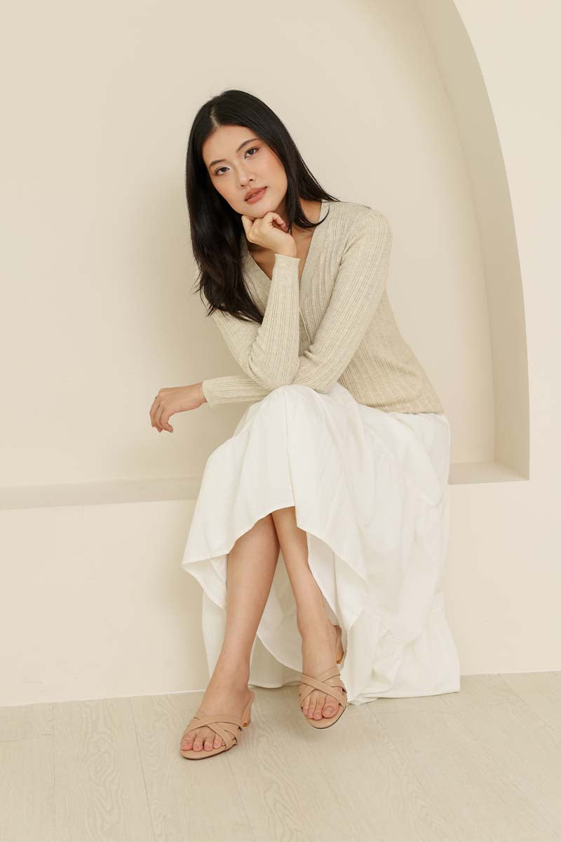 Elena Cloud Block Heels in Taupe