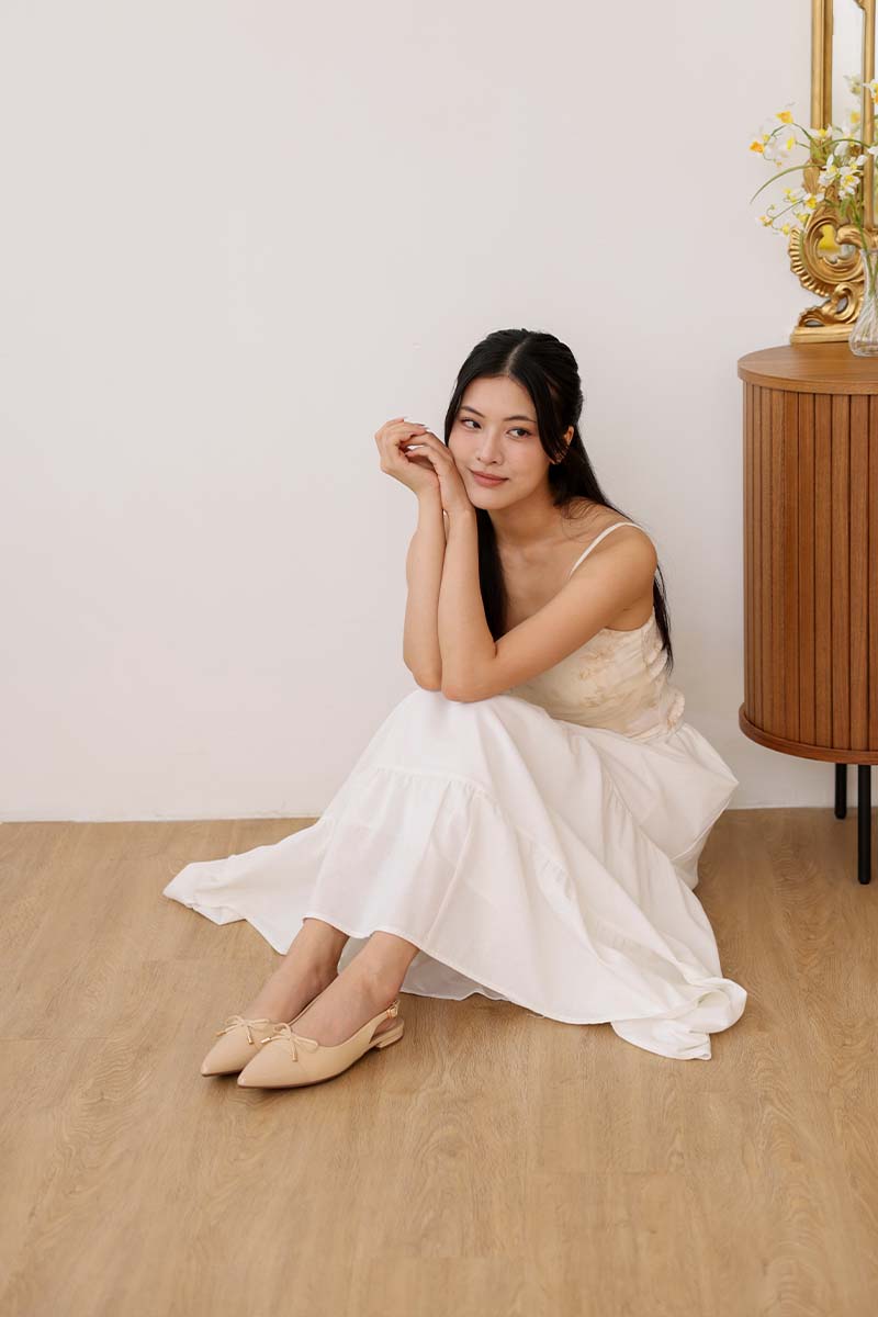 Helia Slingback Cloud Flats in Nude
