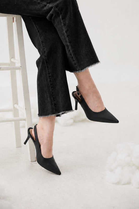 Ingrid Slingback Cloud Heels in Black
