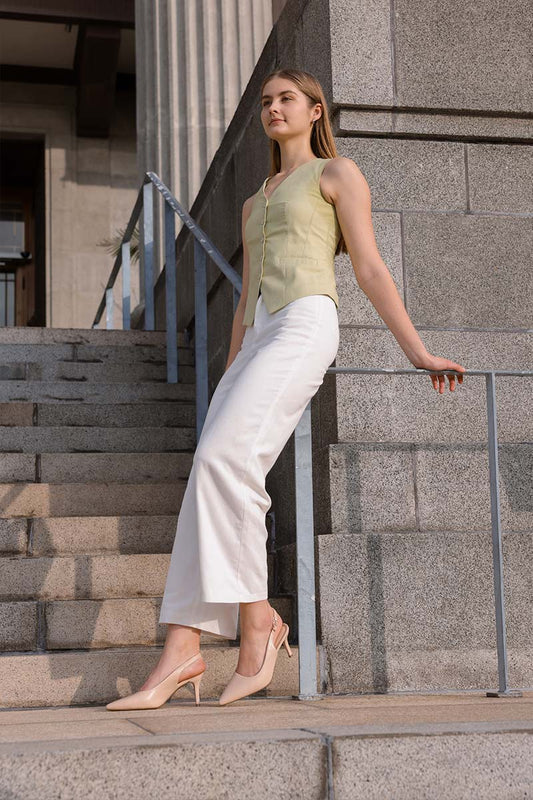 Ingrid Slingback Cloud Heels in Nude