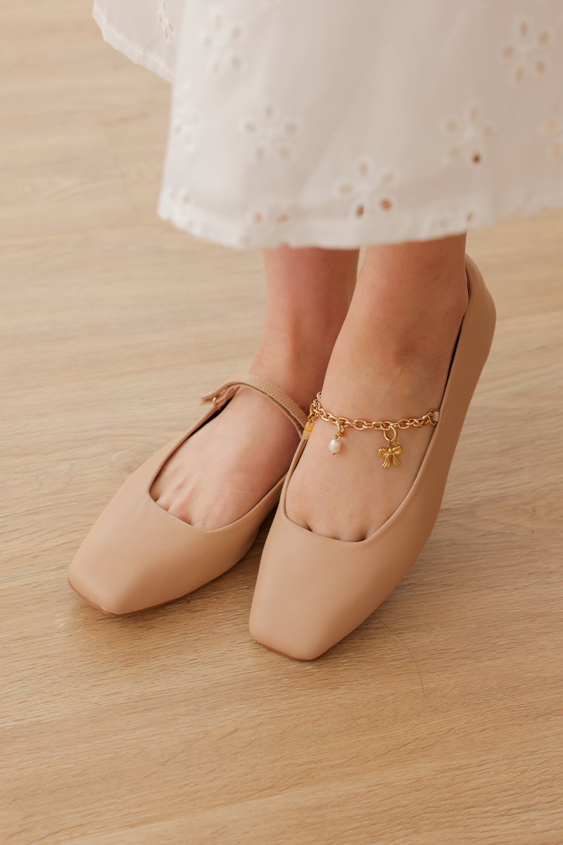 Rosavie Charmé Maryjane Flats in Nude