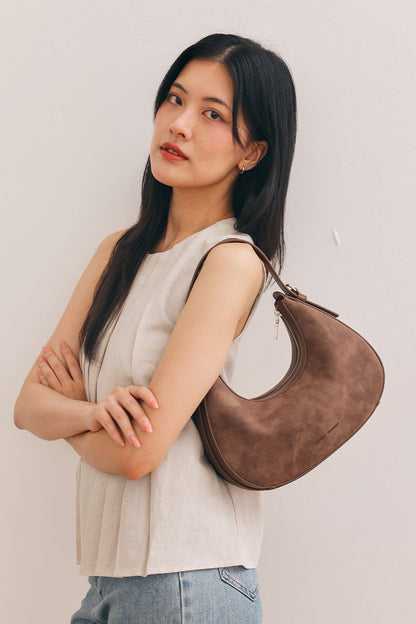 Reunion Tuan Crescent Bag in Chocolate Brown