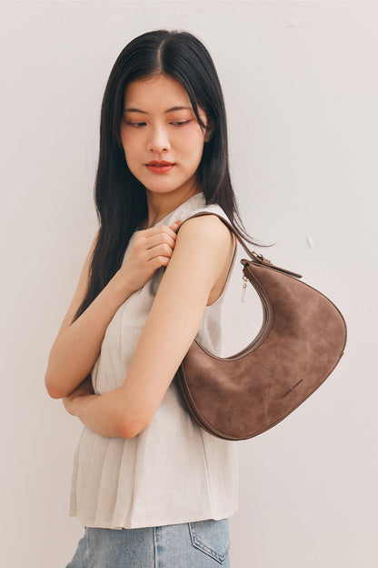 Reunion Tuan Crescent Bag in Chocolate Brown