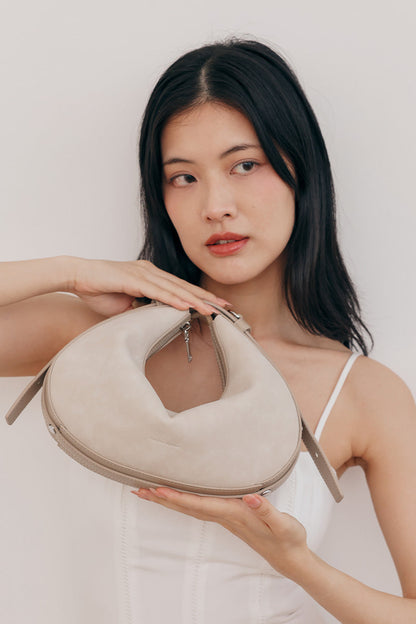 [PRE-ORDER] Reunion Tuan Crescent Bag in Stone Suede