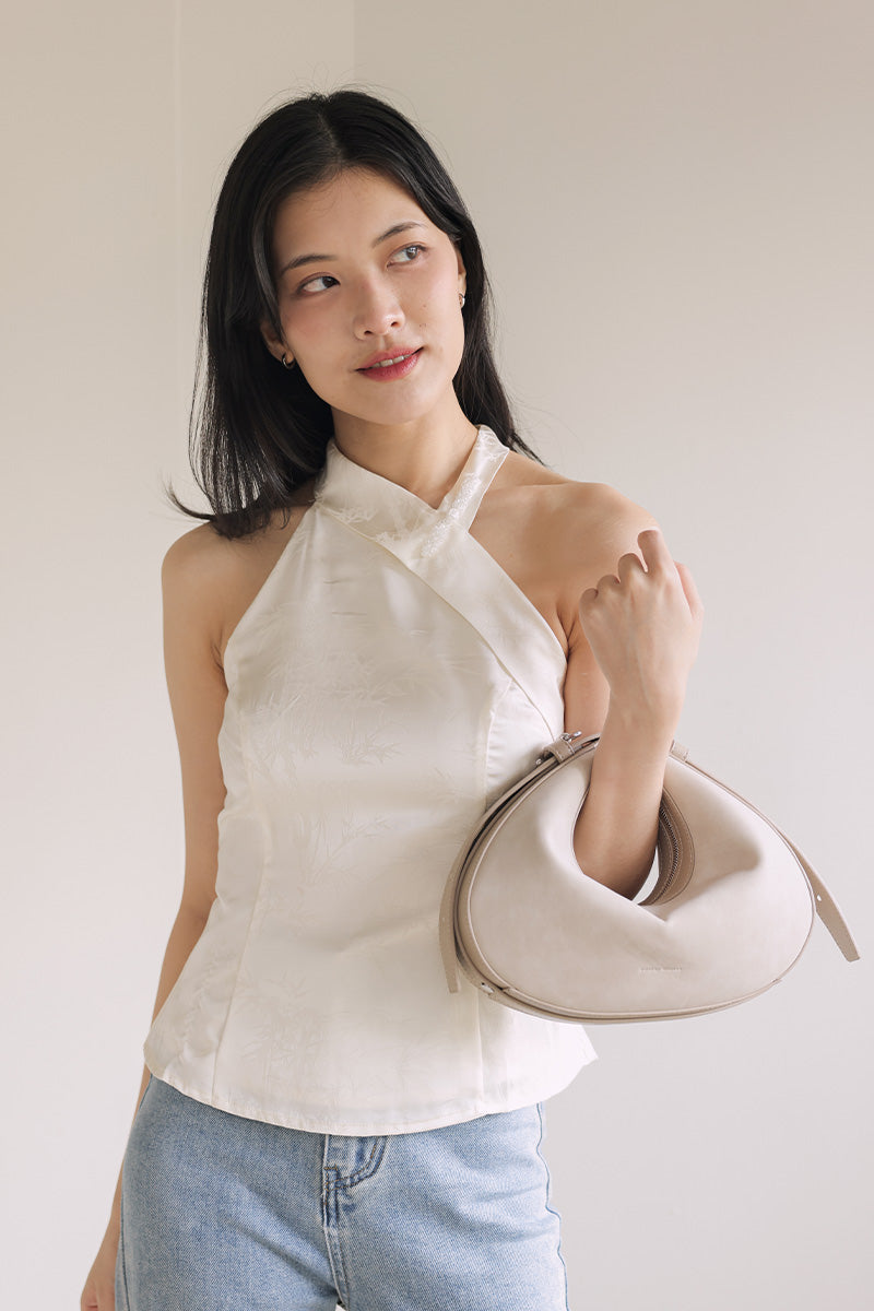 [PRE-ORDER] Reunion Tuan Crescent Bag in Stone Suede