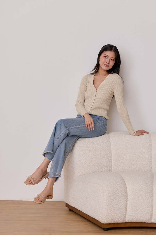 Averly Mesh Low Block Heels in Nude