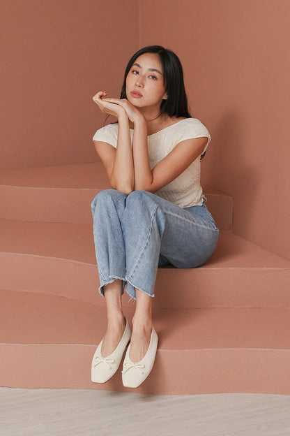Balleta Cloud Flyknit Flats in Cream
