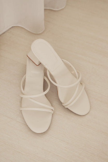Bessie Strappy Heels in Cream