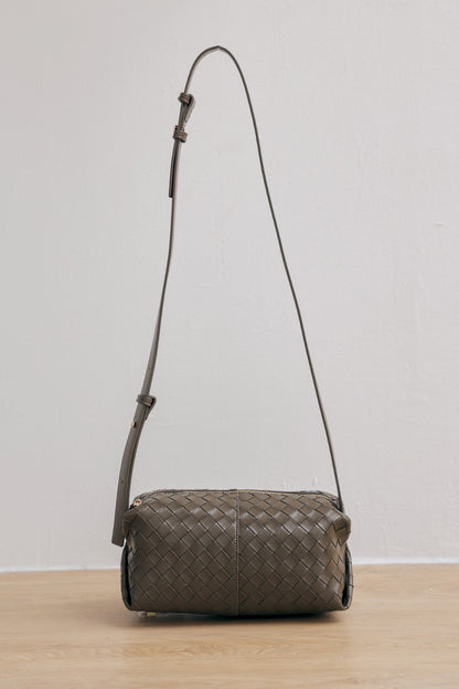 Cairo Weaved Box Bag in Olive
