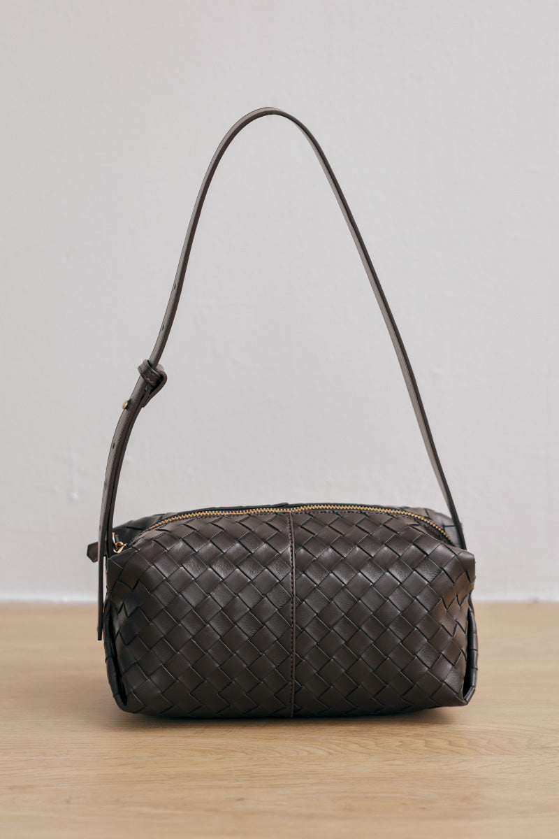 Cairo Weaved Box Bag in Chocolate