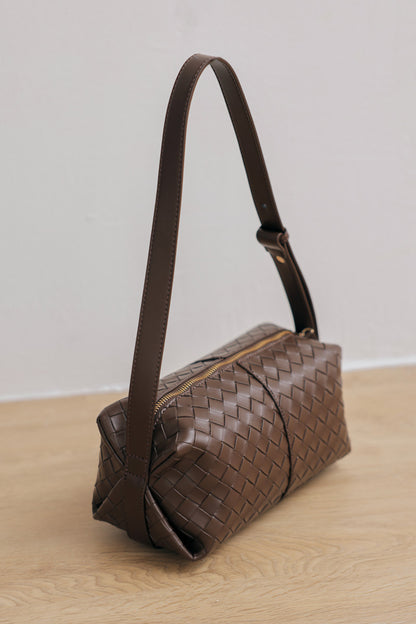 Cairo Weaved Box Bag in Cocoa