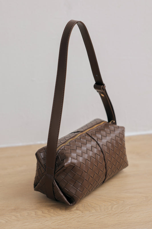 Cairo Weaved Box Bag in Cocoa