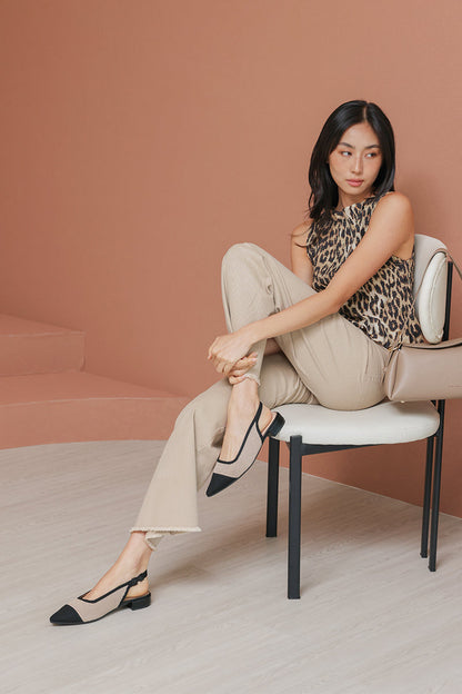 Dixie Cloud Flyknit Slingback Flats in Black Contrast