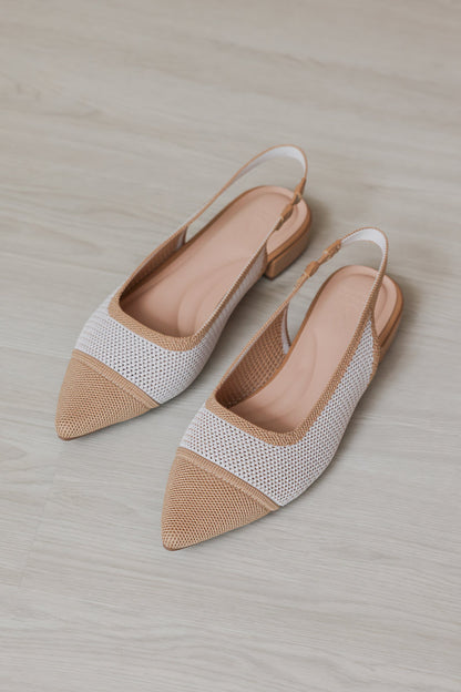 Dixie Cloud Flyknit Slingback Flats in Nude Contrast