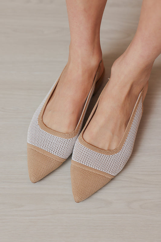 Dixie Flyknit Slingback Flats in Nude Contrast