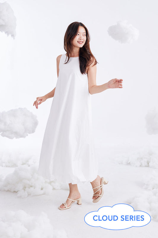 Haruna Strappy Cloud Heels in Cream