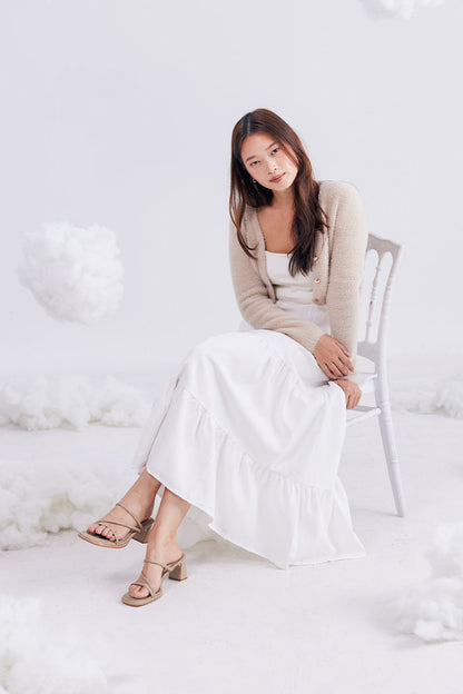 Haruna  Strappy Cloud Heels in Taupe