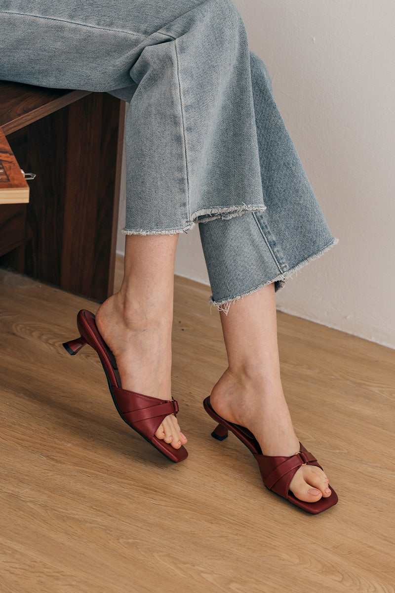 Ivara Kitten Heels in Cranberry