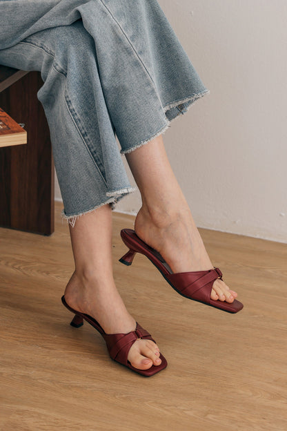 Ivara Kitten Heels in Cranberry