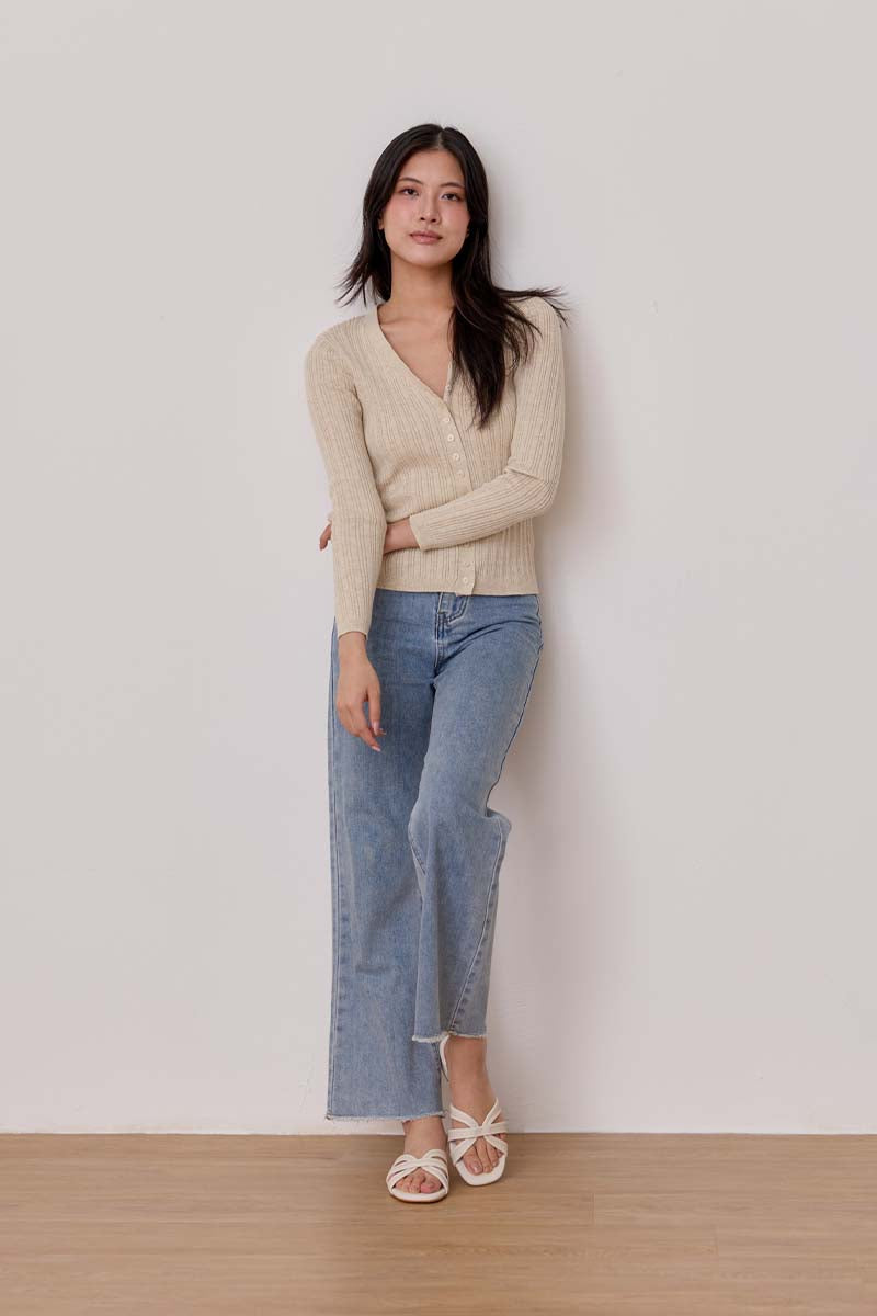 Jolie Contrast Interlocking Sliders in Cream