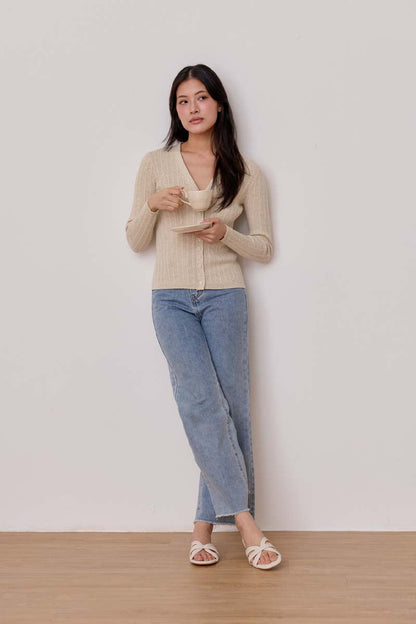 Jolie Contrast Interlocking Sliders in Cream