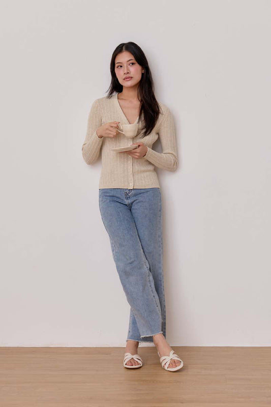 Jolie Contrast Interlocking Sliders in Cream