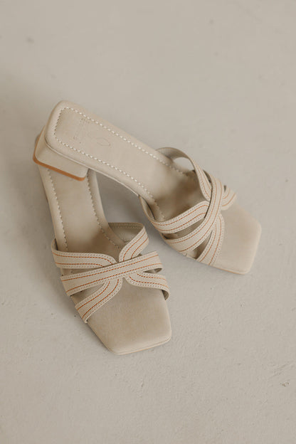 Leonora Cloud Heels in Taupe Waterproof Suede