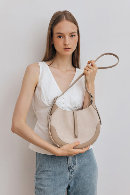 Lisbon Shoulder Bag in Stone