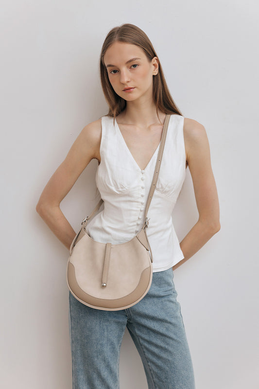 Lisbon Shoulder Bag in Stone