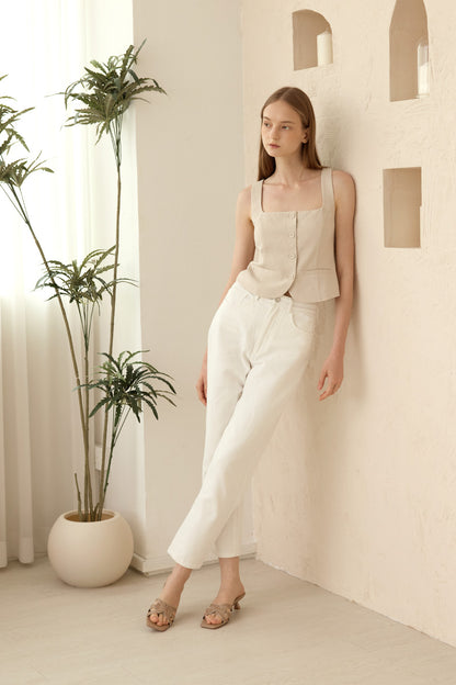 Lorin Interlocking Kitten Heels in Taupe