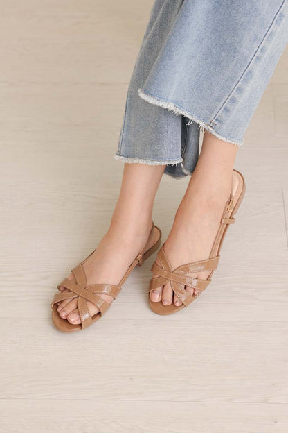 Lovi Interlocking Sandals in Light Mocha Patent