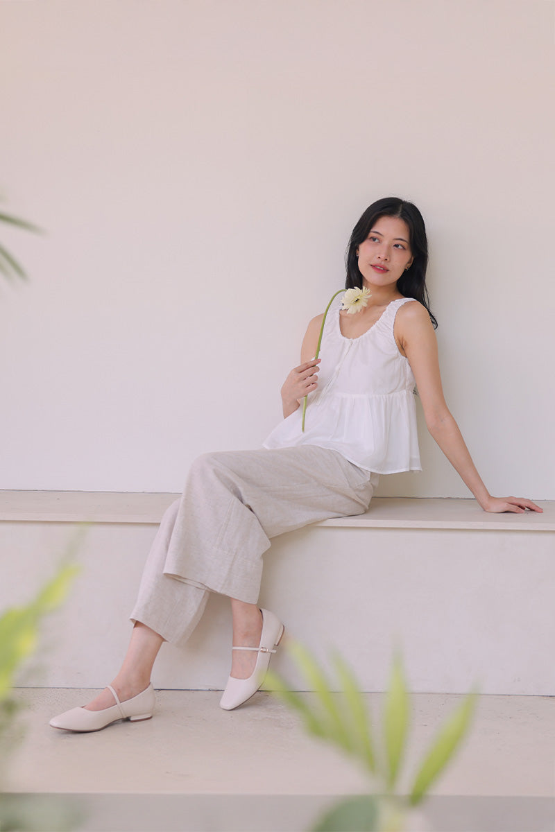 Norell Maryjane Flats in Cream