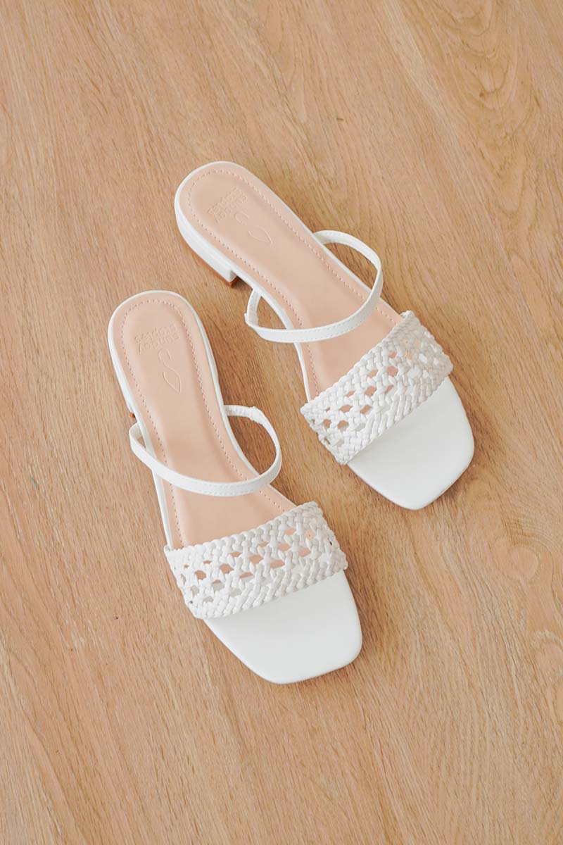 Opaline Hand-woven Sandals in Cream