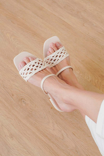 Opaline Hand-woven Sandals in Nude Mix