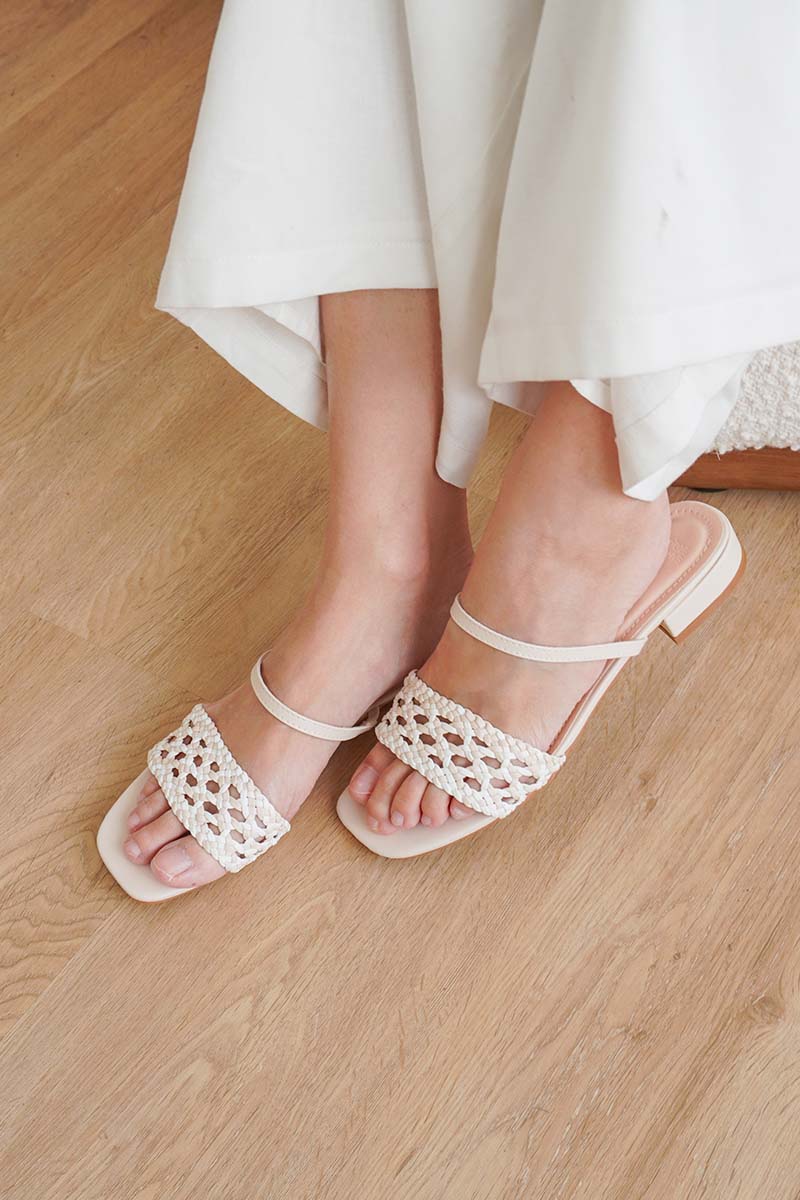 Opaline Hand-woven Sandals in Nude Mix