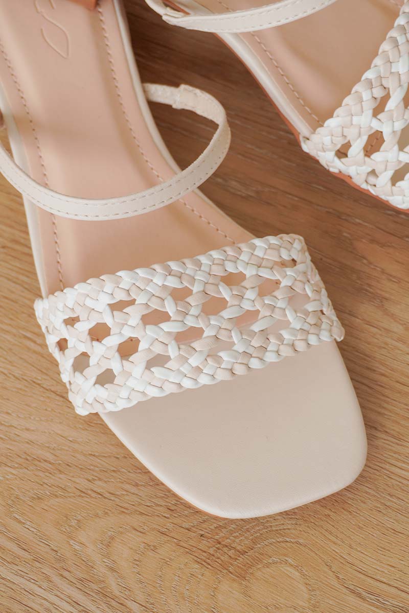 Opaline Hand-woven Sandals in Nude Mix