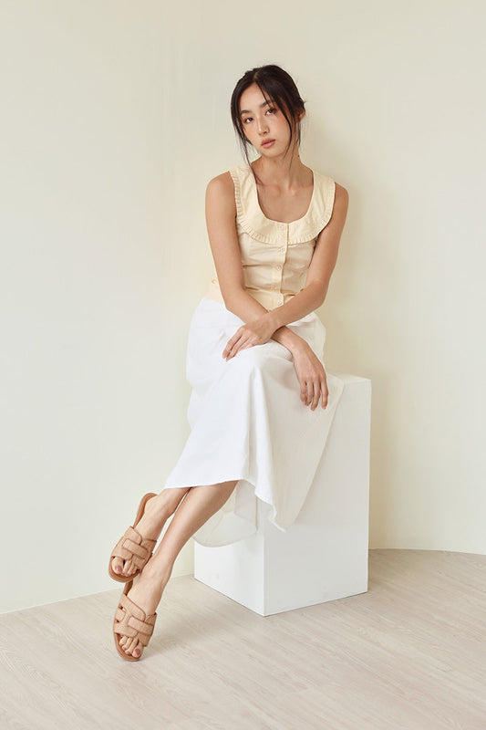 Rayla Interlocking Sliders in Waterproof Rattan Camel