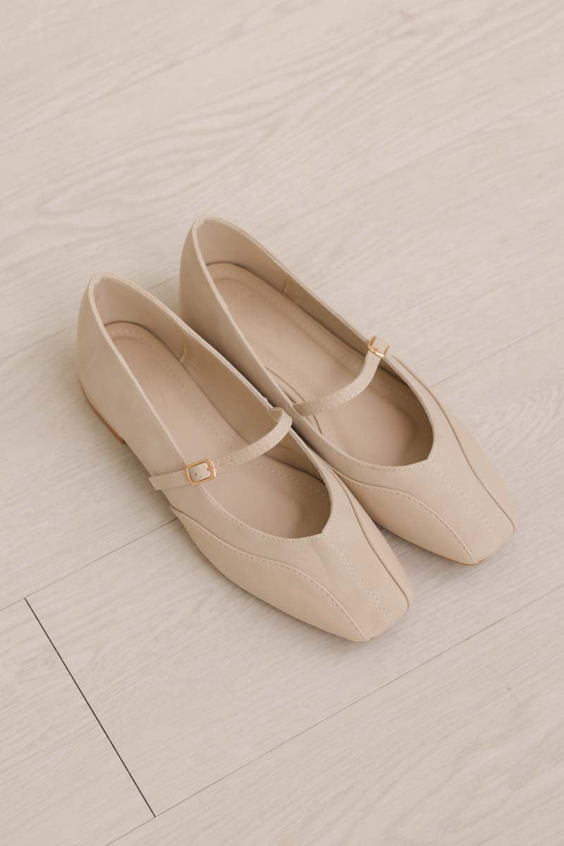 Raze Maryjane Flats in Bone
