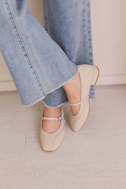 Raze Maryjane Flats in Bone